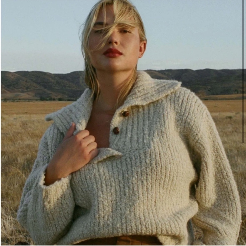 Doen Evita Henley sweater size small alpaca wool